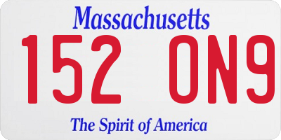 MA license plate 152ON9