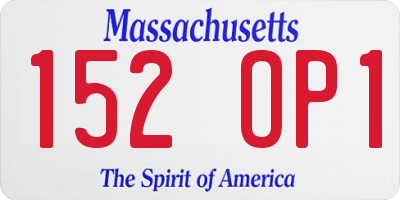 MA license plate 152OP1