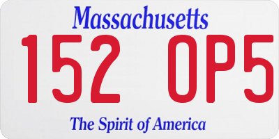 MA license plate 152OP5
