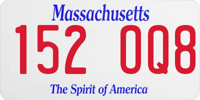MA license plate 152OQ8