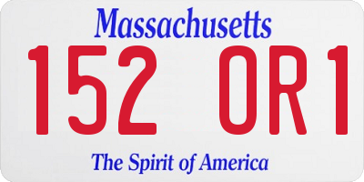 MA license plate 152OR1