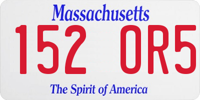 MA license plate 152OR5