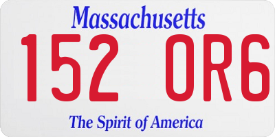 MA license plate 152OR6
