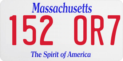 MA license plate 152OR7