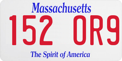 MA license plate 152OR9