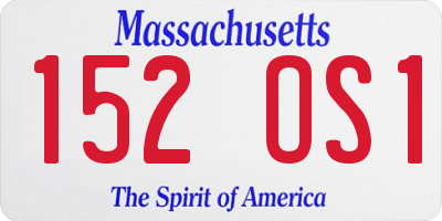 MA license plate 152OS1