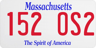 MA license plate 152OS2
