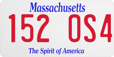 MA license plate 152OS4