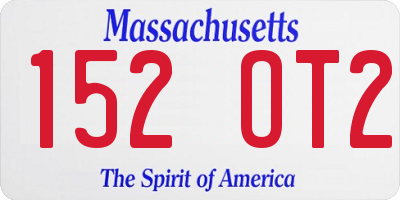 MA license plate 152OT2