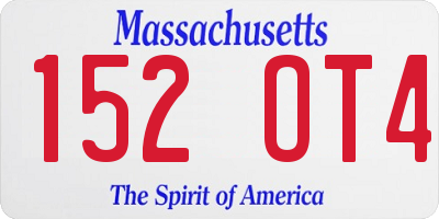 MA license plate 152OT4