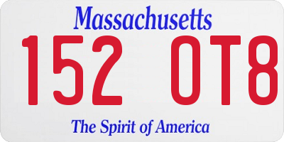 MA license plate 152OT8