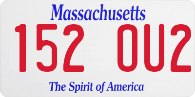 MA license plate 152OU2