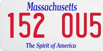 MA license plate 152OU5