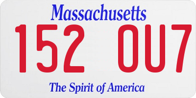 MA license plate 152OU7