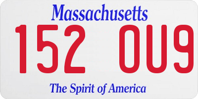 MA license plate 152OU9
