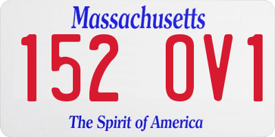 MA license plate 152OV1
