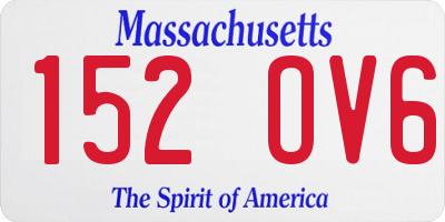 MA license plate 152OV6