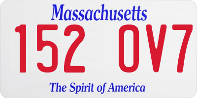 MA license plate 152OV7