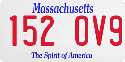 MA license plate 152OV9