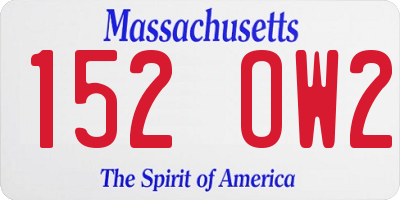 MA license plate 152OW2
