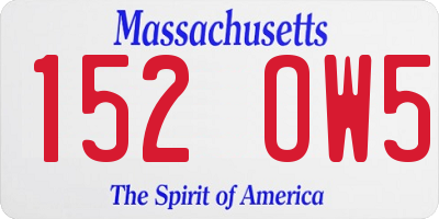 MA license plate 152OW5