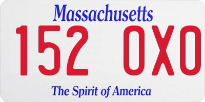 MA license plate 152OX0