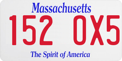 MA license plate 152OX5