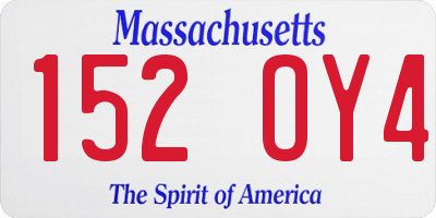 MA license plate 152OY4
