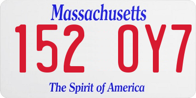 MA license plate 152OY7
