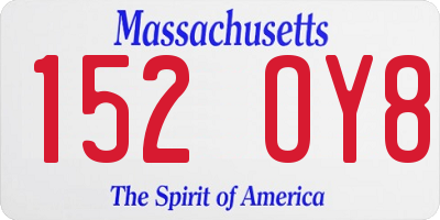 MA license plate 152OY8