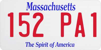 MA license plate 152PA1