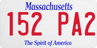 MA license plate 152PA2