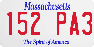 MA license plate 152PA3