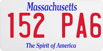 MA license plate 152PA6