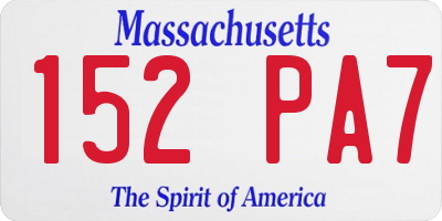 MA license plate 152PA7