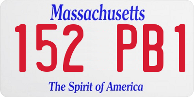 MA license plate 152PB1