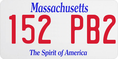 MA license plate 152PB2