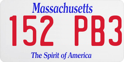 MA license plate 152PB3