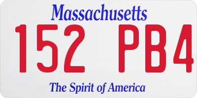 MA license plate 152PB4