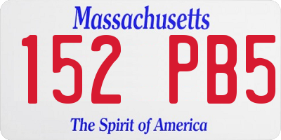 MA license plate 152PB5