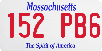MA license plate 152PB6