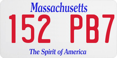 MA license plate 152PB7