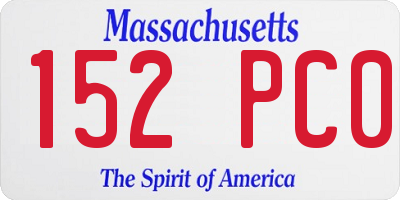 MA license plate 152PC0