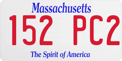 MA license plate 152PC2