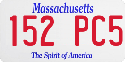 MA license plate 152PC5