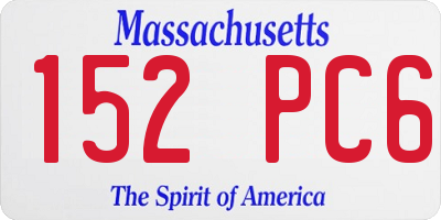 MA license plate 152PC6