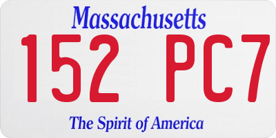 MA license plate 152PC7