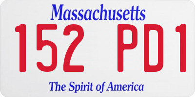 MA license plate 152PD1