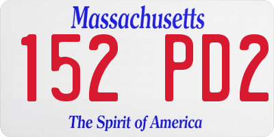 MA license plate 152PD2