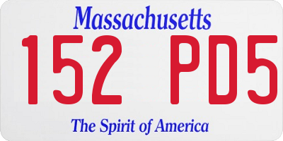 MA license plate 152PD5